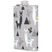 ラマのサボテンの山々、シームレスなパターン。 フラスク (左)