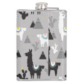 ラマのサボテンの山々、シームレスなパターン。 フラスク (裏面)