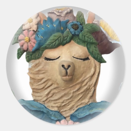 ラマのシール ラウンドシール (正面)