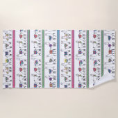 ラマのストライプなパターン ビーチタオル (正面)