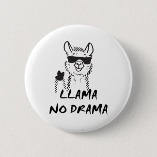 ラマのドラマおもしろい- ";問題なし" Lama 缶バッジ
