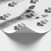 ラマのハートのギフト用包装紙 ラッピングペーパー (角)