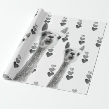 ラマのハートのギフト用包装紙