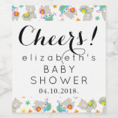 ラマのパターン、かわいいアルパカ、ベビーシャワー ワインラベル (シングルラベル)