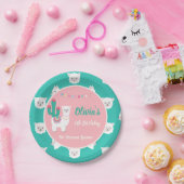 ラマのピンクの紙皿 ペーパープレート (パーティー)