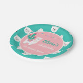 ラマのピンクの紙皿 ペーパープレート (アングル)