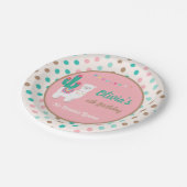 ラマのピンクの紙皿 ペーパープレート (アングル)