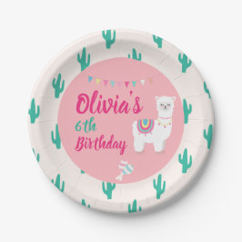 ラマのピンクの紙皿 ペーパープレート