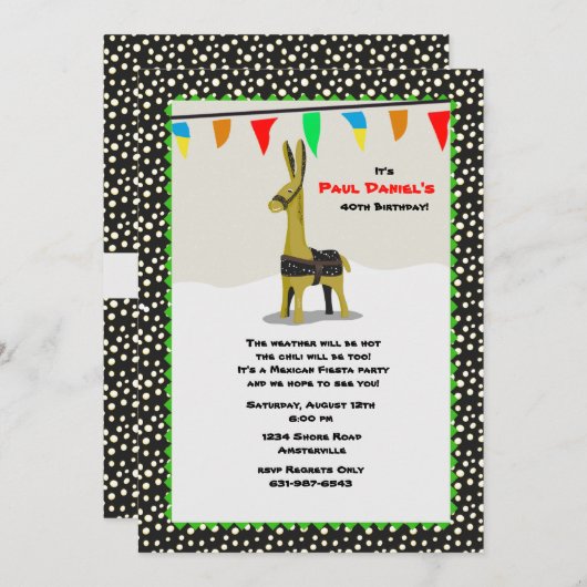 ラマのフェスタのパーティの招待状 招待状 (正面/裏面)