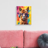 ラマのヘッドフォン キャンバスプリント (インサイチュ (リビング))