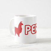 ラマのペルーのマグ コーヒーマグカップ (正面左)