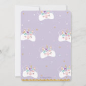 ラマのユニコーンのSleepoverの誕生会の眠り 招待状 (裏面)