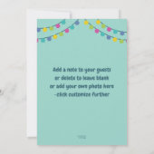 ラマの全おもしろいかわいい誕生日パーティー年齢 招待状 (裏面)