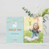 ラマの写真ありがとうカード 招待状 (スタンド正面)