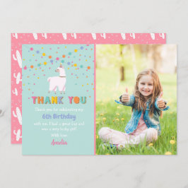 ラマの写真ありがとうカード 招待状