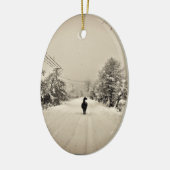 ラマの冬 セラミックオーナメント (左)