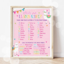 ラマの名前のパーティーゲームポスター