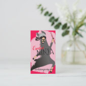 ラマの忍者のかぎ針編みホックヤーンは名刺を制作します 名刺 (スタンド正面)