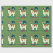 ラマの怠惰のクリスマスのサンタのそりのシルエット ラッピングペーパー (フラット)