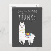 ラマの感謝を送ろう かわいいラマのありがとう ポストカード (正面/裏面)