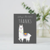 ラマの感謝を送ろう キュートなラマのありがとう ポストカード (スタンド正面)