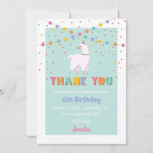 ラマの感謝カード 招待状 (正面)