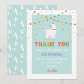 ラマの感謝カード 招待状 (正面/裏面)