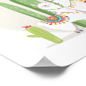 ラマの指紋ゲストブック フィエスタ ベビーシャワー ポスター (角)