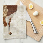 ラマの日光の白タオル キッチンタオル (四つ折り)