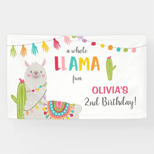 ラマの楽しい誕生日バナー フィエスタ メキシカン アルパカ 横断幕 (横)