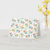 ラマの模様、かわいいラマ、アルパカ、花 カード (黄色い花)