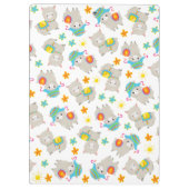 ラマの模様、かわいいラマ、アルパカ、花 クリップボード (裏面)