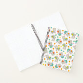 ラマの模様、かわいいラマ、アルパカ、花 ノートブック (内部)