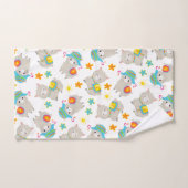 ラマの模様、かわいいラマ、アルパカ、花 バスタオルセット (ハンドタオル)