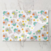 ラマの模様、かわいいラマ、アルパカ、花 ペーパーパッド (折り畳み)