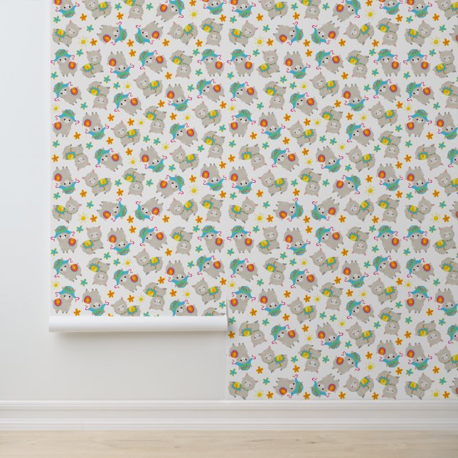 ラマの模様、かわいいラマ、アルパカ、花 壁紙 (アプリケーション)