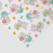 ラマの模様、かわいいラマ、アルパカ、花 薄葉紙 (詳細)