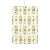 ラマの模様、可愛いラマ、アルパカ、サボテン カーエアーフレッシュナー (正面)