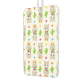 ラマの模様、可愛いラマ、アルパカ、サボテン カーエアーフレッシュナー (左)