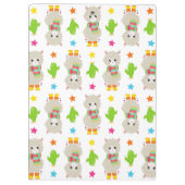 ラマの模様、可愛いラマ、アルパカ、サボテン クリップボード (裏面)