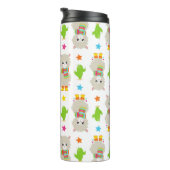 ラマの模様、可愛いラマ、アルパカ、サボテン タンブラー (回転右)