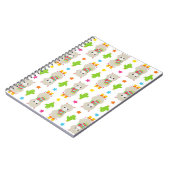 ラマの模様、可愛いラマ、アルパカ、サボテン ノートブック (左側)