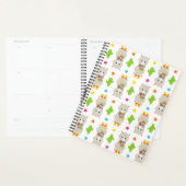 ラマの模様、可愛いラマ、アルパカ、サボテン プランナー手帳 (ディスプレー)