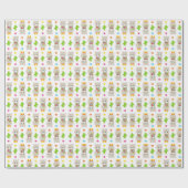 ラマの模様、可愛いラマ、アルパカ、サボテン ラッピングペーパー (フラット)