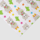 ラマの模様、可愛いラマ、アルパカ、サボテン 薄葉紙 (詳細)