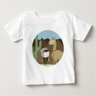 ラマの歩行者 ベビーTシャツ
