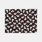 ラマの狂気 フリースブランケット (正面(横))