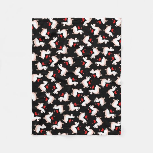 ラマの狂気 フリースブランケット (正面)