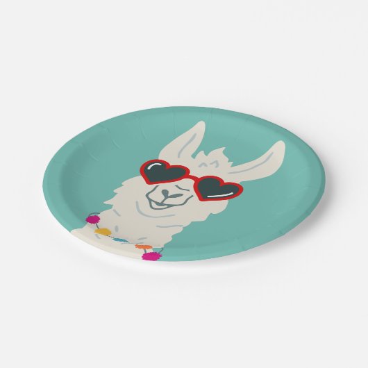 ラマの紙皿のメキシコフェスタのパーティーのアルパカ ペーパープレート (アングル)