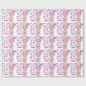 ラマの花型女性歌手のハッピーバースデーの包装紙 ラッピングペーパー (フラット)